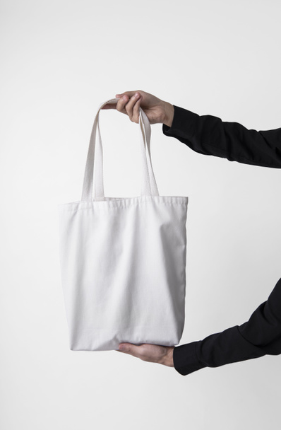custodia borsa tela tessuto per modello vuoto mockup isolato su sfondo grigio
.  - Foto, immagini
