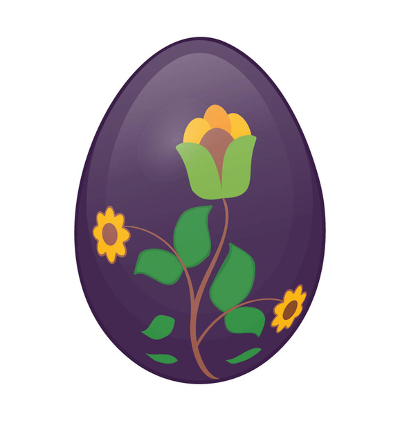 Easter Egg Flat Colored Icon - Διάνυσμα, εικόνα