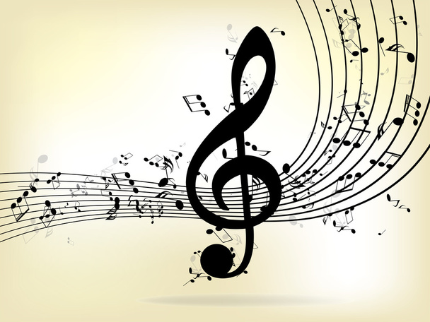 Abstract music background with notes - Vector, Imagen