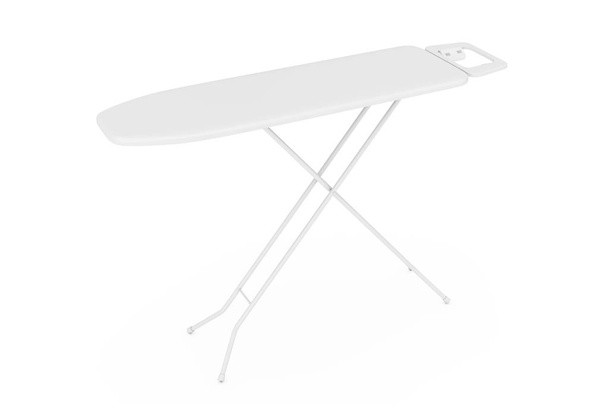 Beyaz bir arka plan üzerinde kil tarzda boş Ütü masası. 3D render.  - Fotoğraf, Görsel