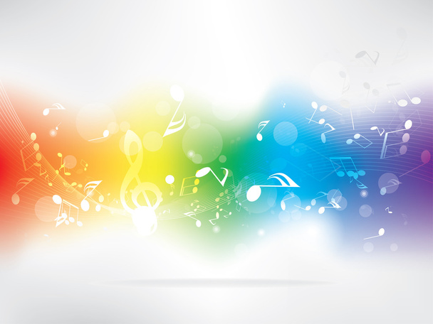 Abstract design background with colorful music notes - Vector, Image