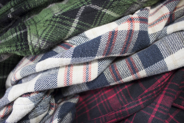 ekose flanel kumaş bez tartan hazır giyim tekstil - Fotoğraf, Görsel