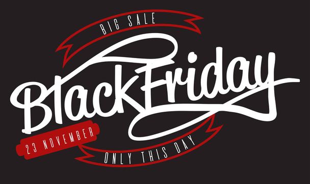 Black Friday big sale lettering logo sign - Vetor, Imagem