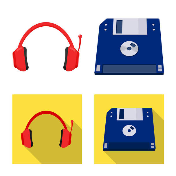 Isolated object of laptop and device logo. Set of laptop and server vector icon for stock. - ベクター画像