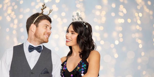 couple with christmas or new year party props - Foto, Imagem