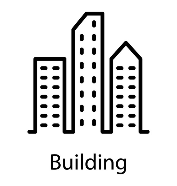 line icon design of high rise building - Vector, Imagen