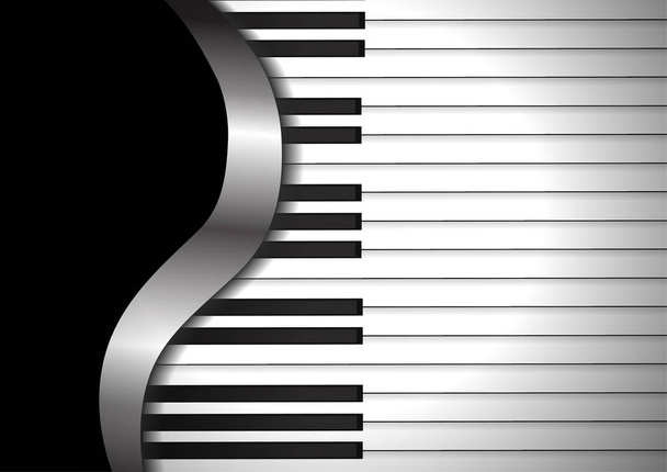 Vektor: Zongora billentyűzet fekete háttér - Vektor, kép