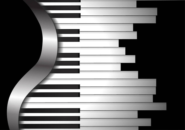 Vector: Teclados de piano sobre fondo negro
 - Vector, imagen