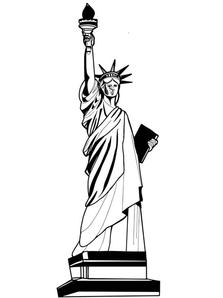 The Statue of Liberty black white colors - Photo, Image
