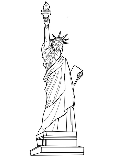 La Estatua de la Libertad negro blanco colores
 - Foto, Imagen