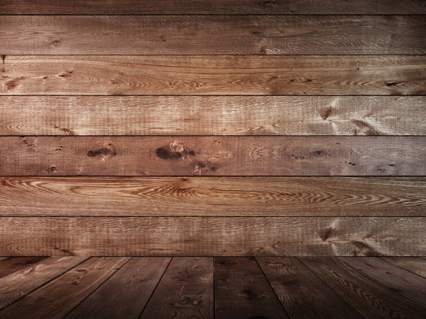 The surface and the background of the wooden planks. Aged and worn boards. Country style. 3D render. - Photo, Image