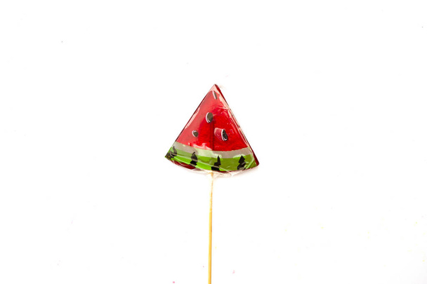 multicolored, different sweets, lollipops on a white background. Copy space. sweets concept, top view - Photo, Image