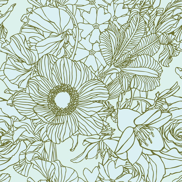 ilustracja kwiat kwiatowy w stylu vintage - Wektor, obraz