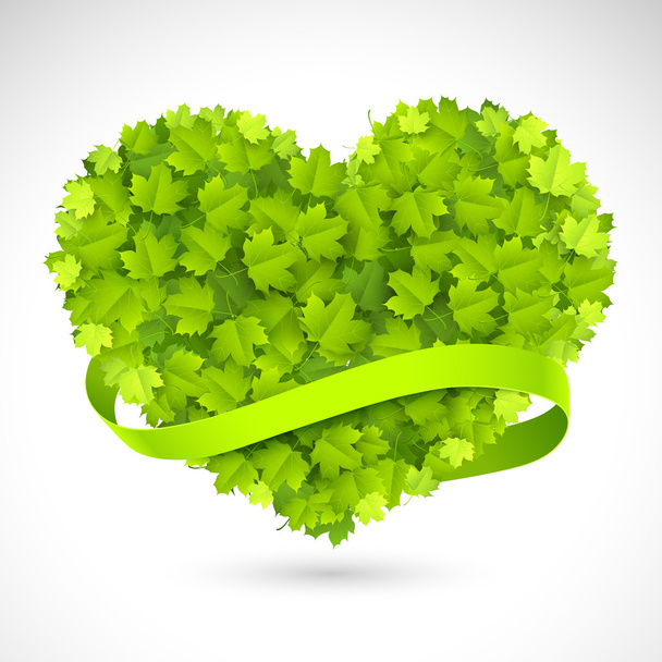 Gran corazón verde
 - Vector, imagen