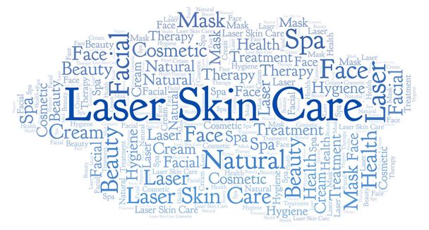 Laser Skin Care word cloud. Wordcloud made with text only. - Photo, Image