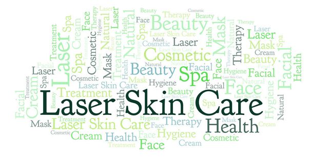 Laser Skin Care word cloud. Wordcloud gemaakt met alleen tekst. - Foto, afbeelding