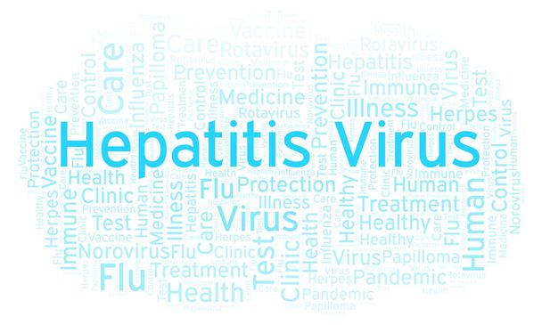 Nube de palabras del virus de la hepatitis, hecha solo con texto
 - Foto, Imagen