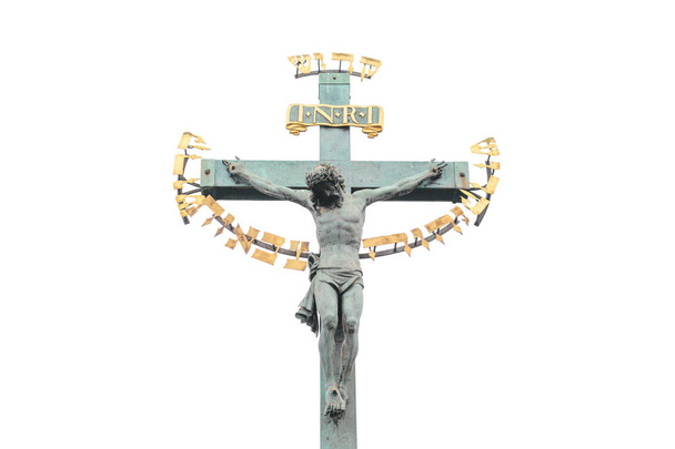 A estátua de Jesus Cristo na Ponte Carlos em Praga
. - Foto, Imagem
