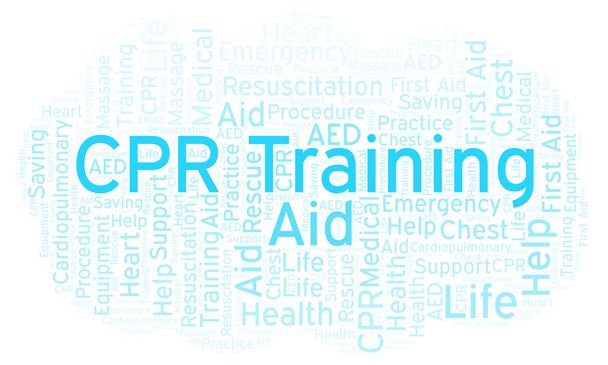 CPR képzési szó felhő, gyártott-val csak szöveg - Fotó, kép