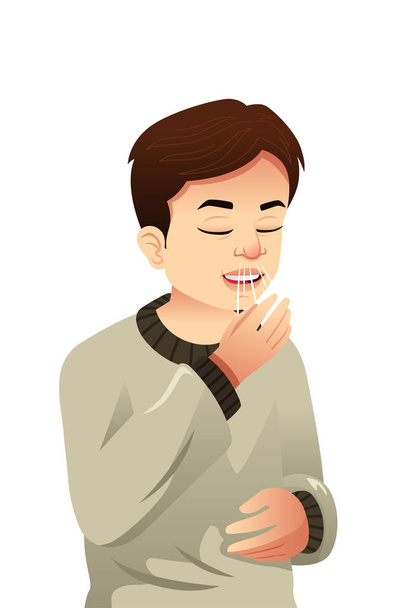 Een vectorillustratie van de zieke Man niezen - Vector, afbeelding