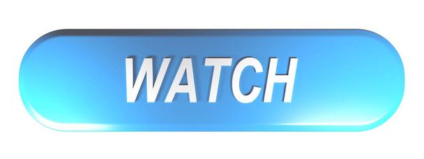 Tlačítko zaoblený obdélník modrá s write Watch - 3d vykreslování obrázku - Fotografie, Obrázek