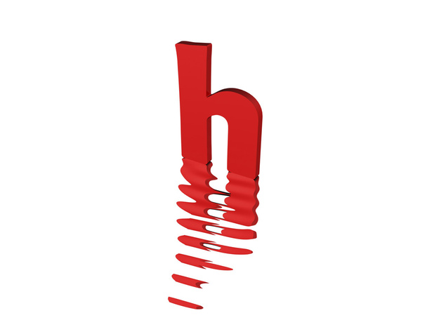 3D візуалізація червоного тексту H
 - Фото, зображення