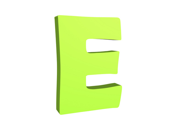 3D-Darstellung des grünen Textes e - Foto, Bild