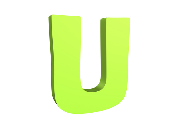 Representación 3D del texto verde U
 - Foto, Imagen