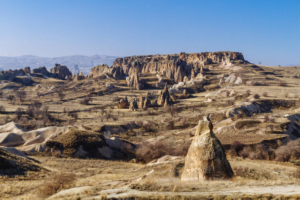 View of Mountains and Rocks of the Landscape of Cappadocia, Turkey - Foto, imagen