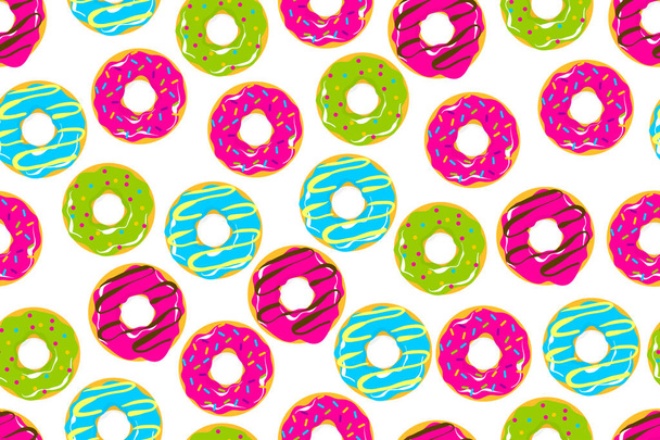 Donut vitrificado sem costura padrão pop art estilo
 - Vetor, Imagem