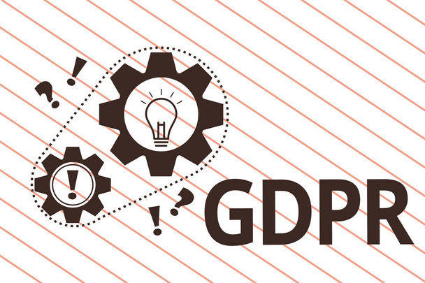 Szöveg jel mutatja a Gdpr. fogalmi fénykép rendelet az Eu-jogban a adatok védelme és adatvédelmi jogi keret - Fotó, kép
