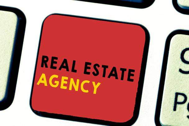 Word writing text Real Estate Agency. Business concept for Business Entity Arrange Sell Rent Lease Manage Properties. - Photo, Image