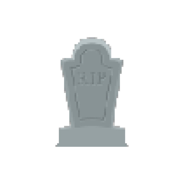 Серьезное пианистическое искусство. Tomb 8 bit. Надгробие на Хэллоуин. Векторная иллюстрация кладбища RIP
 - Вектор,изображение
