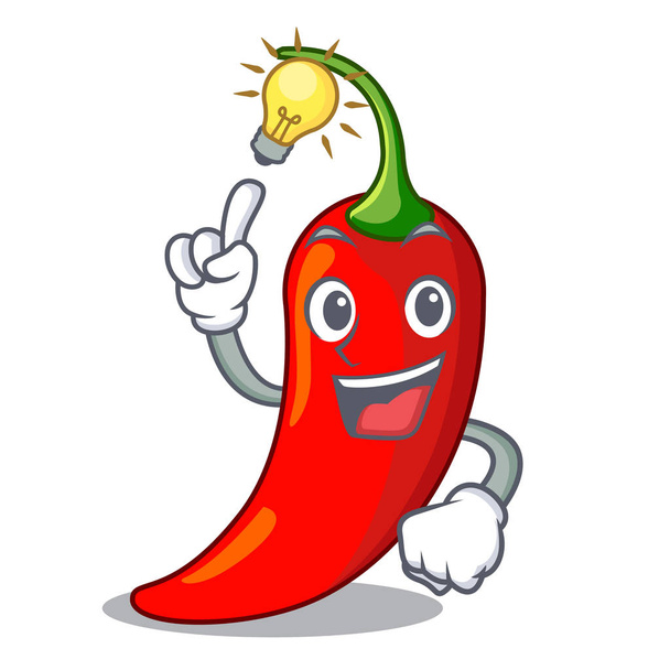 Have an idea red chili pepper isolated on mascot vector illustration - Vettoriali, immagini