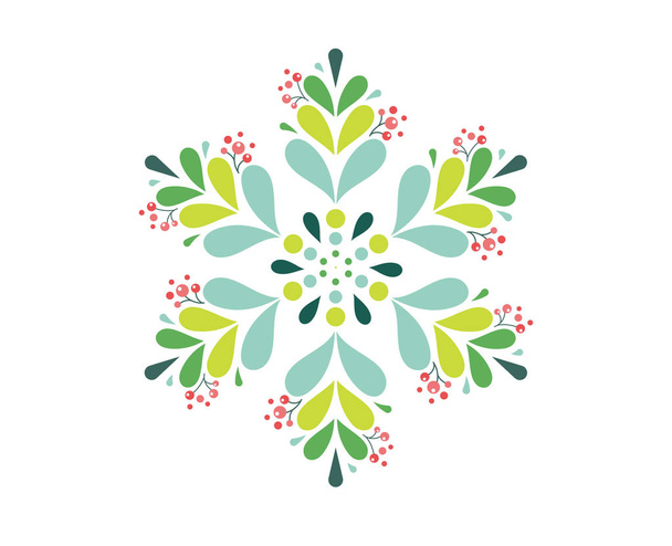 Cartaz elegante floco de neve, ícone de inverno, cartão de felicitações Feliz Natal
 - Vetor, Imagem