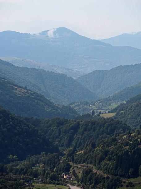 Carpatian vuoret kylä vihreässä metsässä
  - Valokuva, kuva