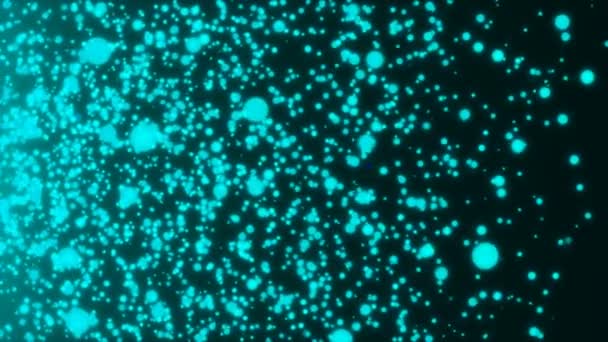 Many abstract small blue particles in space, computer generated abstract background, 3D rendering - Footage, Video
