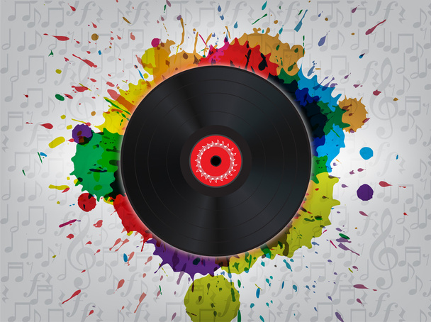 Grunge Vinyl Music Background - Vector, Image