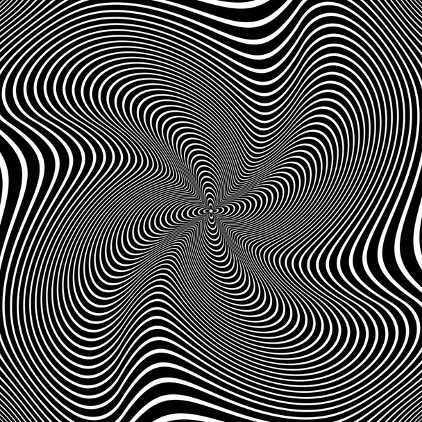 オップ ・ アート デザインを抽象化します。旋回運動のような錯覚。波線のテクスチャです。ベクトル図. - ベクター画像
