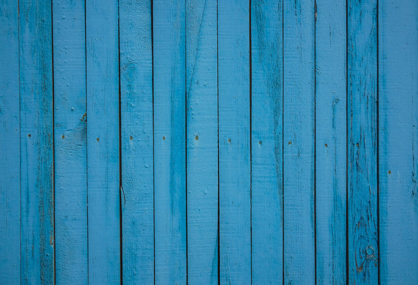 blue  wooden  background.  planks texture. - Foto, Imagen