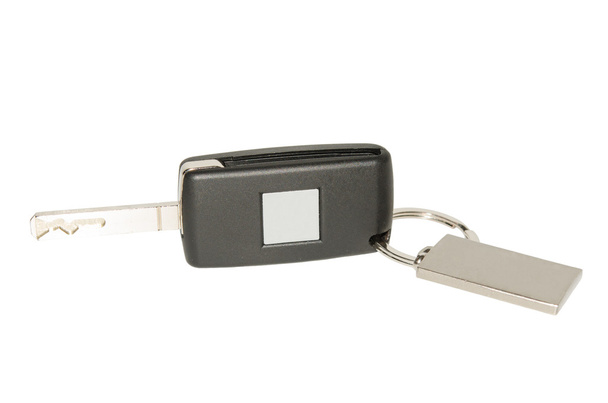 Automobile key with blank plate and keychain - Photo, Image