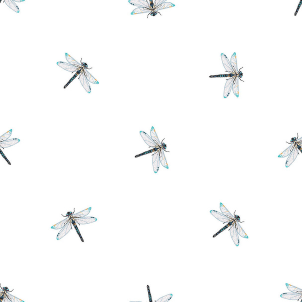 white background with insects, vector illustration - Διάνυσμα, εικόνα