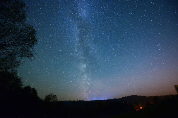 beautiful night sky with milky way - Photo, Image