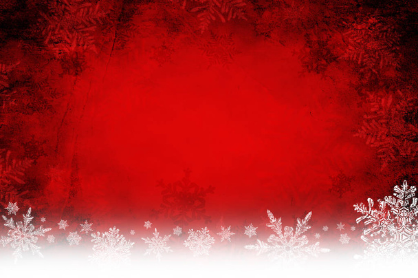 красный фон Рождества со снежинками - Фото, изображение