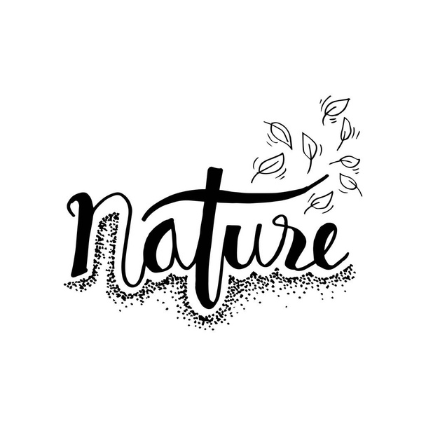Nature hand lettering calligraphy. - Φωτογραφία, εικόνα