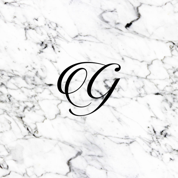 Abstract natural marble texture and alphabet G - Photo, Image