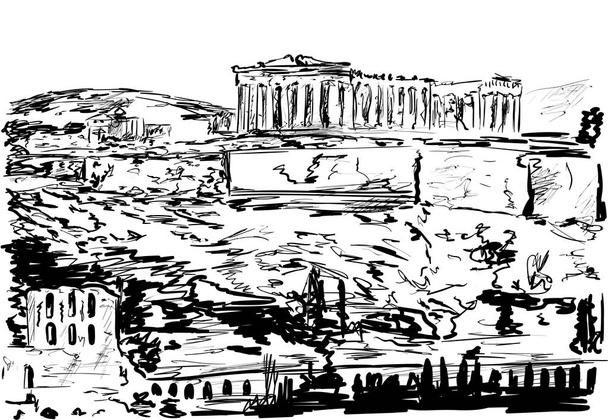 Греция в солнечный день
 - Вектор,изображение