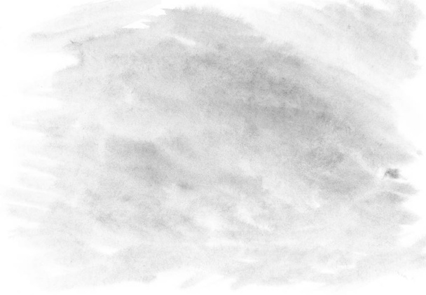 Zwart-wit verspreid aquarel vlek - abstracte gestructureerde achtergrond. Ruimte voor uw eigen tekst. Raster illustratie. - Foto, afbeelding