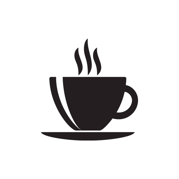 Hot coffee icon vector. Illustration. Isolate on white background. Flat black. - Vetor, Imagem