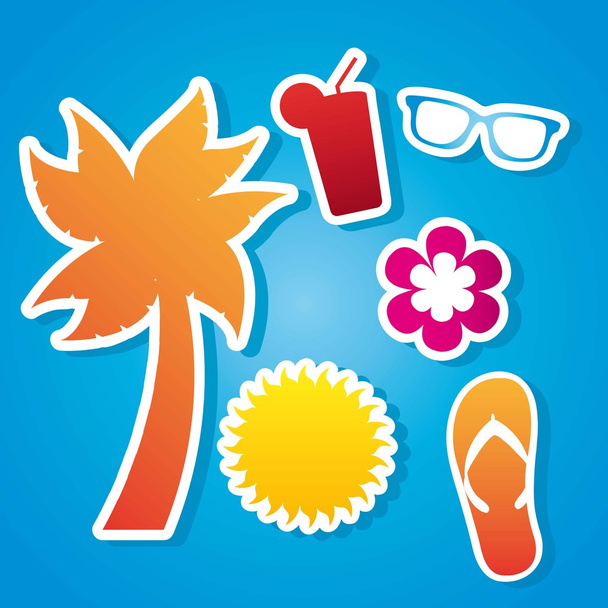 beach icons - Vector, Image